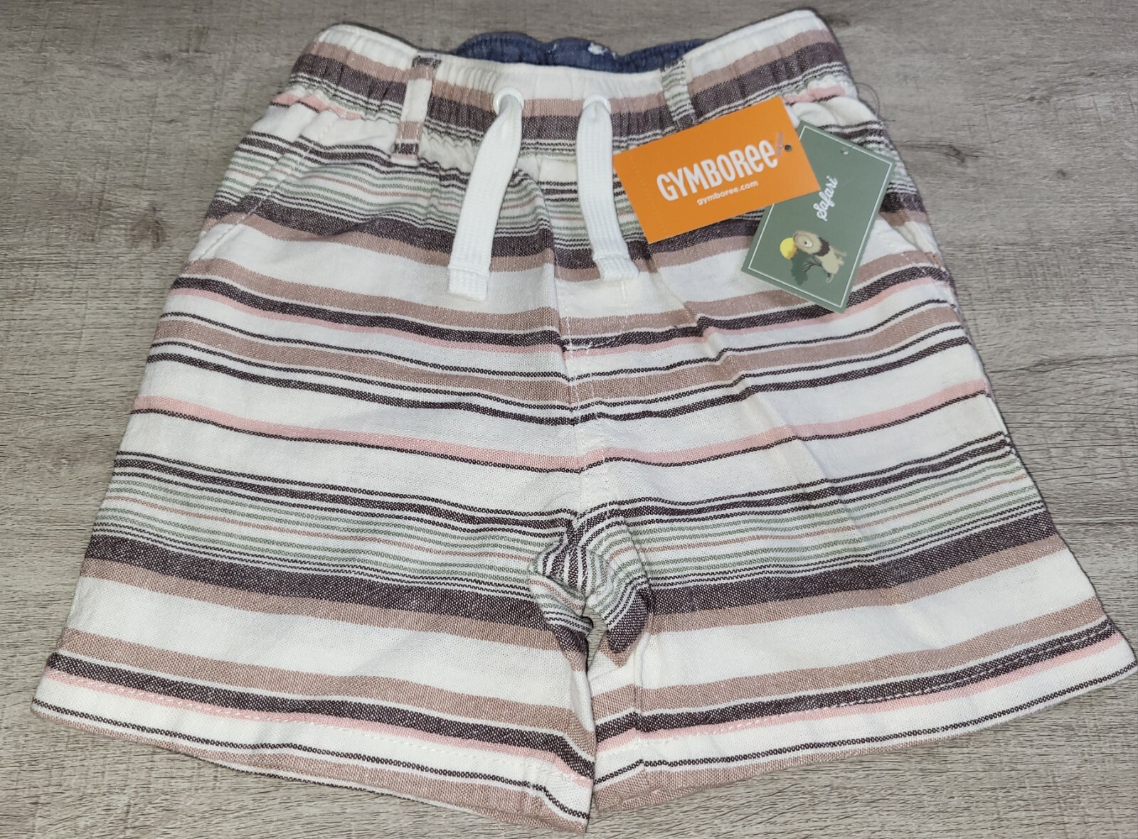 Gymboree Baby Boy’s Natural Striped Linen Blend Shorts Sz 12-18M NWT