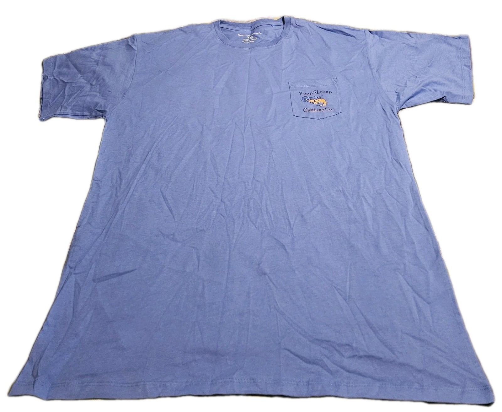 Pimp Shrimp Clothing Company Short Sleeve Blue Pocket T-Shirt Men’s Size 2XL NWT