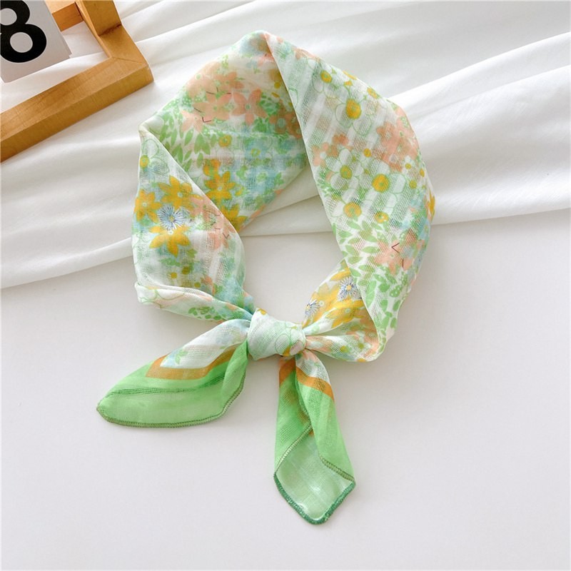 Scarf Hair Band All-Match Silk Scarf 55 Cotton Autumn Women’s Korean-Style