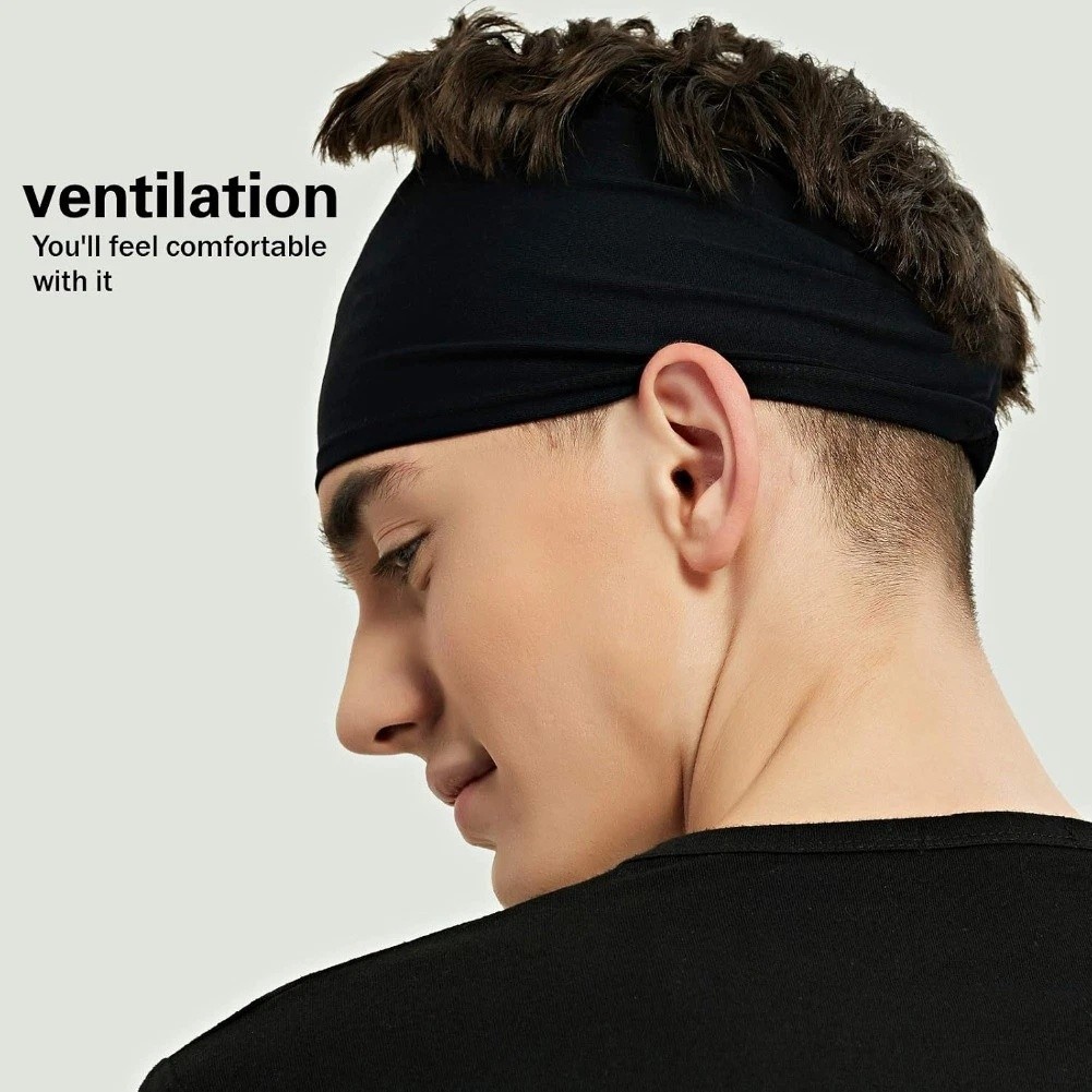 5 Pack Sports Headbands for Men & Women, Moisture Wicking Workout Sweatbands US
