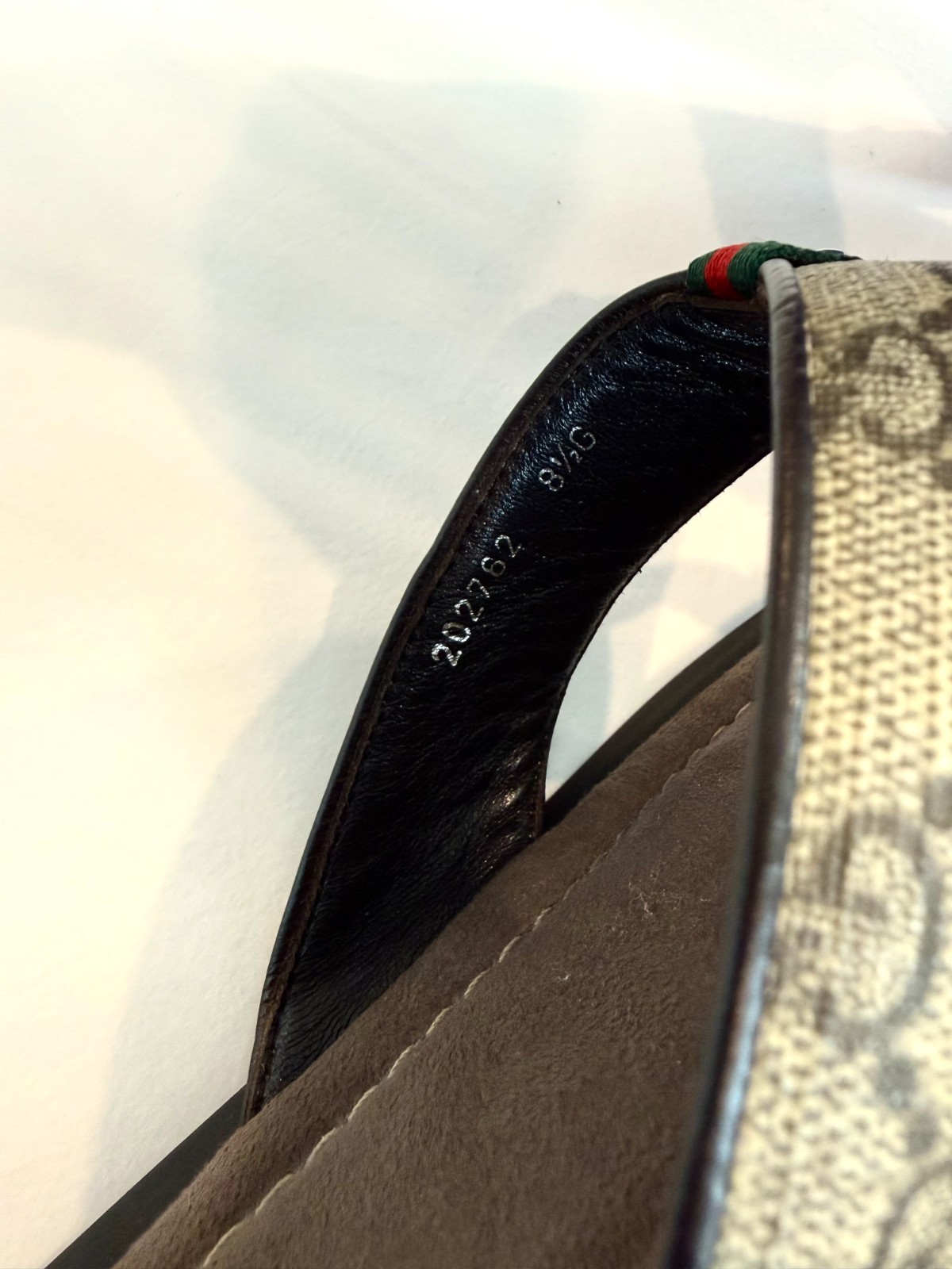 Gucci Men GG Supreme Canvas Web Flip Flop Sandals Thong Slides 8.5 G US 9.5