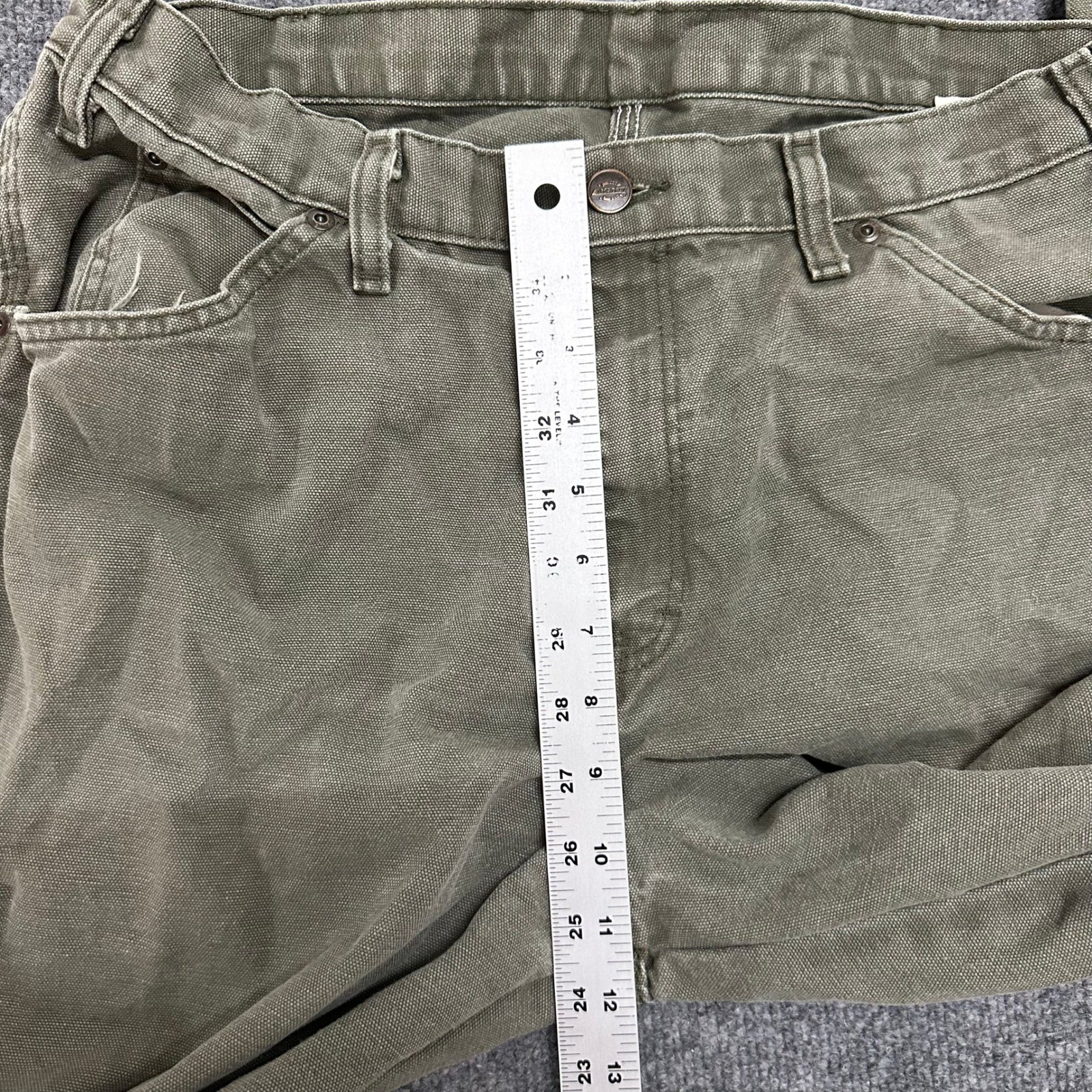 Dickies Carpenter Pants Mens Size 34×32 Green Cotton Canvas Utility Workwear