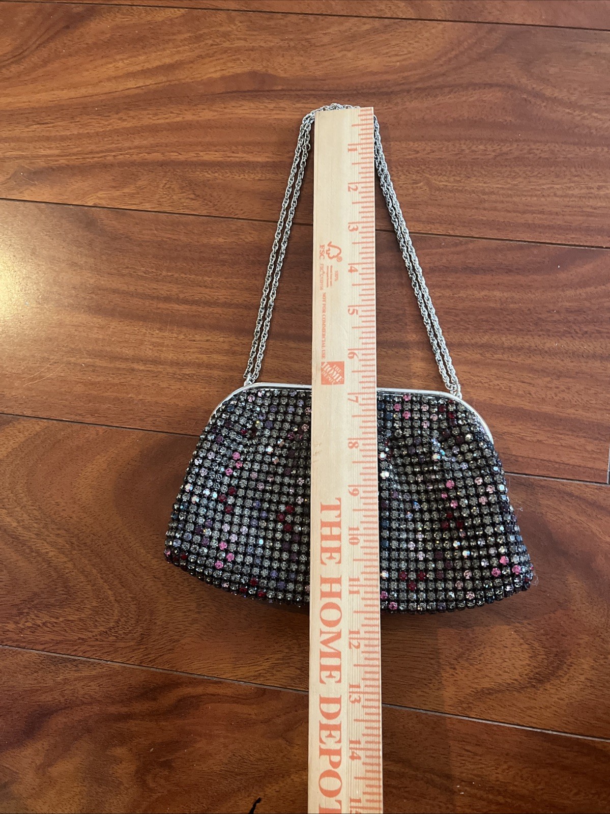 Beautiful Vintage Colorful Rhinestone clutch Made In West Germany READ