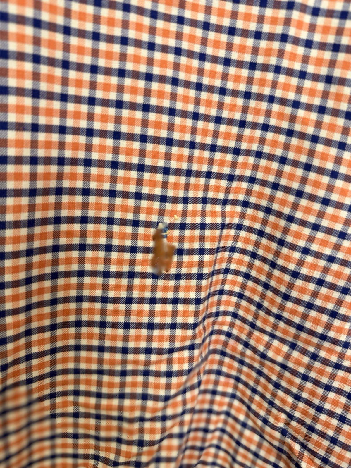 Ralph Lauren EUC Orange Blue White Grid Cotton XL