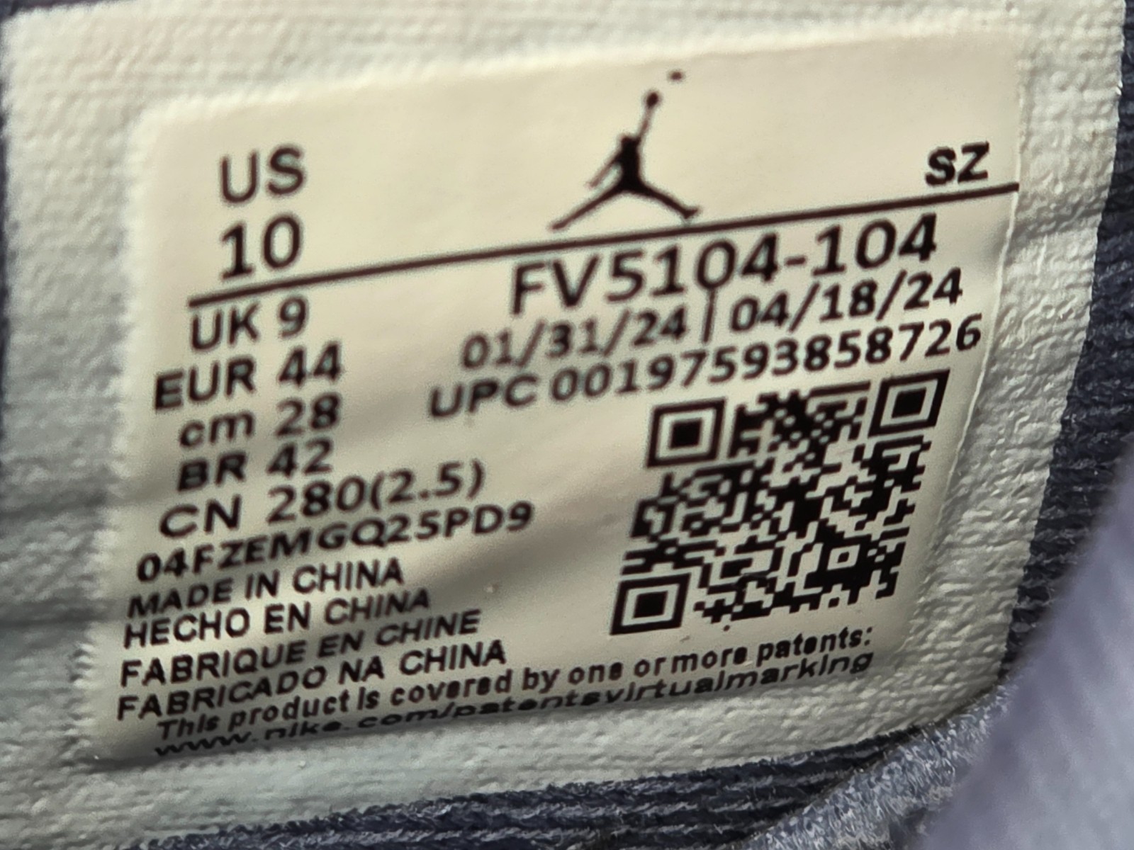 Jordan Air Jordan 11 Retro Low Diffused Blue White Blue FV5104-104 2024 Size 10