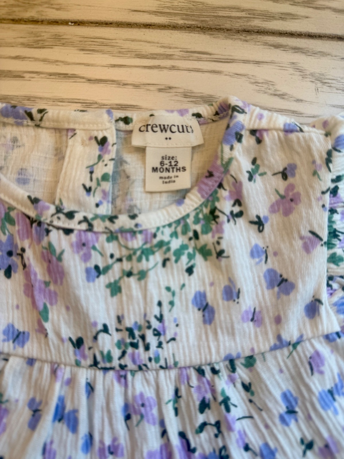 Crewcuts girls floral summer dress 6-12 months matching bloomers ruffle sleeves