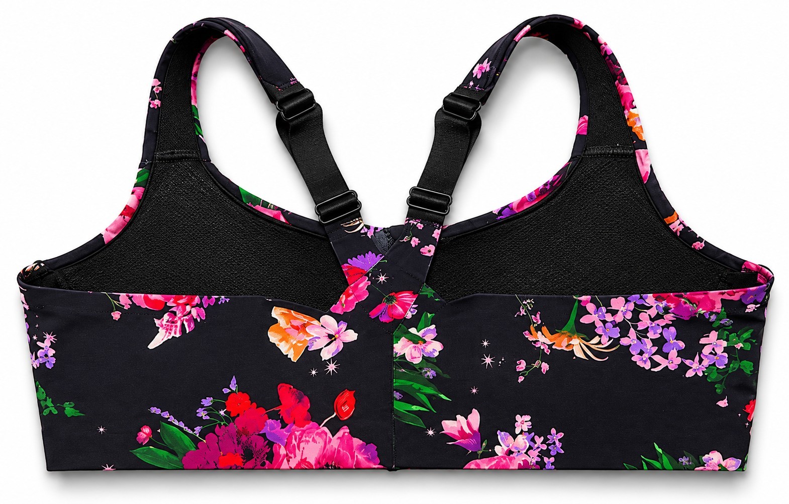Victoria’s Secret On Point High Support Sports Bra 34D Floral Zip Front NWT