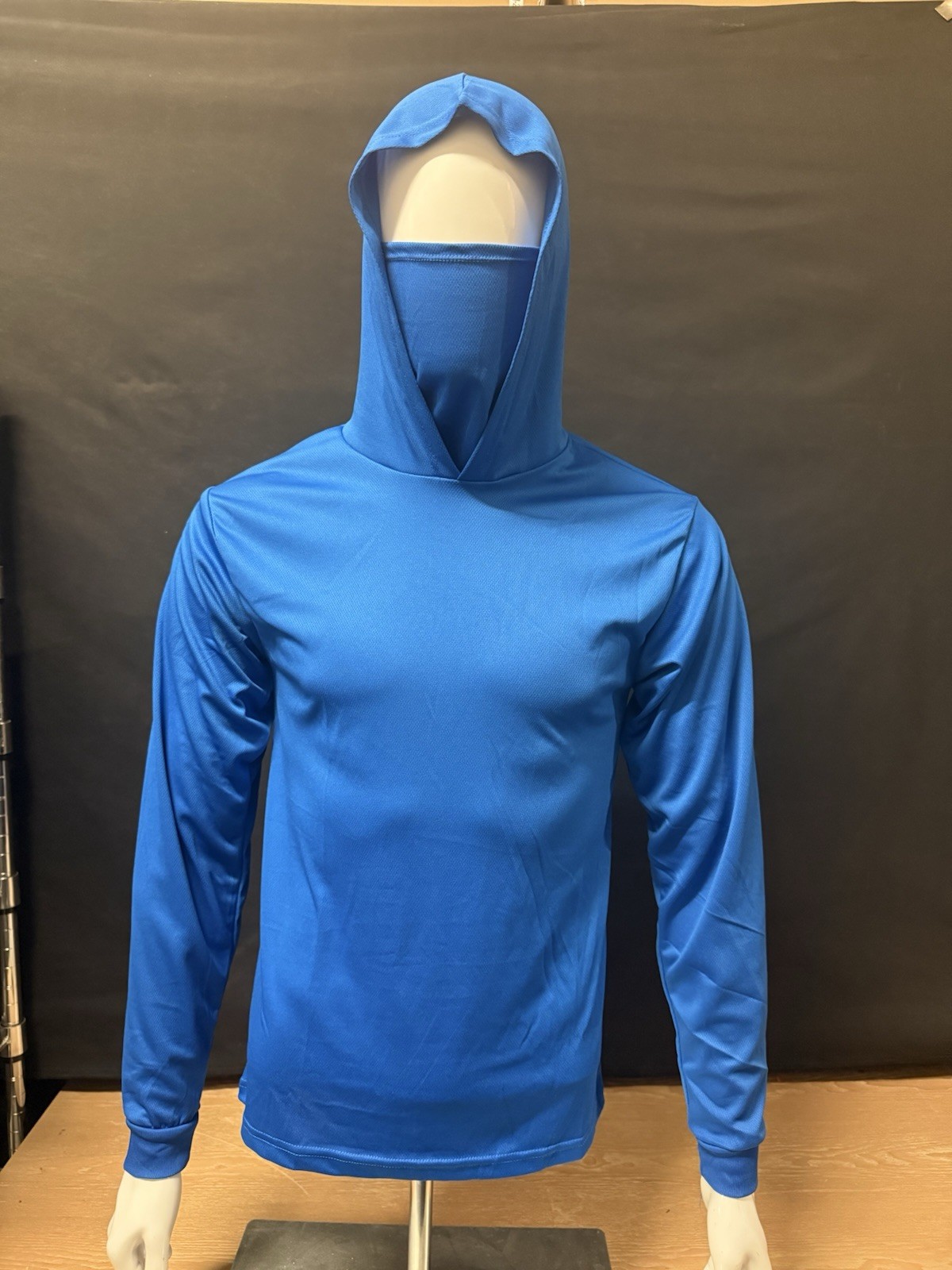 Hoodie Face Mask Long Sleeve T- Shirt 100% Polyester Material for UV Protection