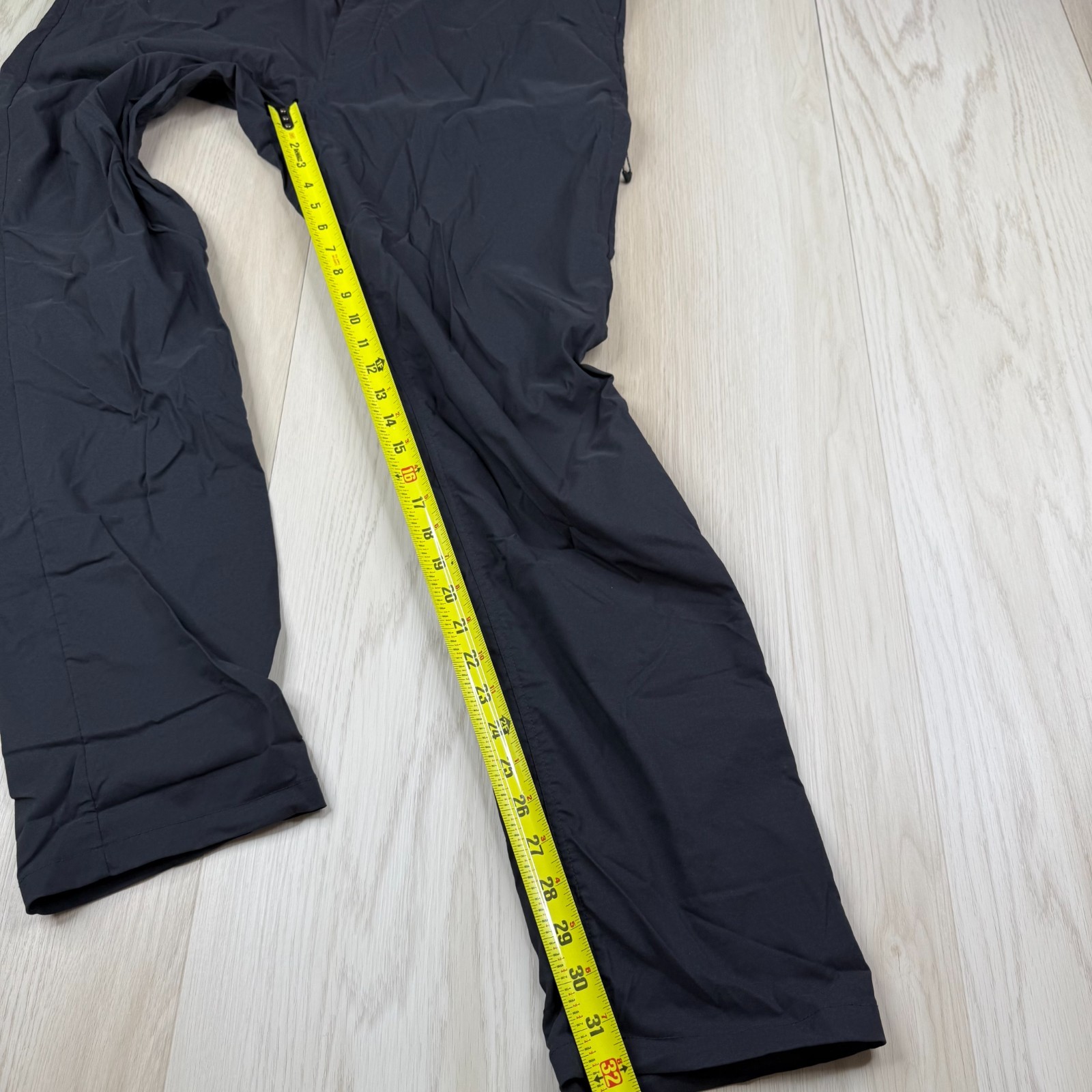 686 Everywhere Collection Mens Black Slim Fit Drawstring Hiking Pants Size 38×34