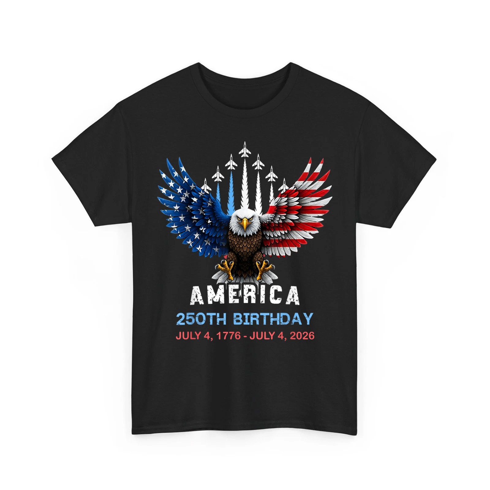 America 250th Birthday Bald Eagle Patriotic Graphic T-Shirt Unisex