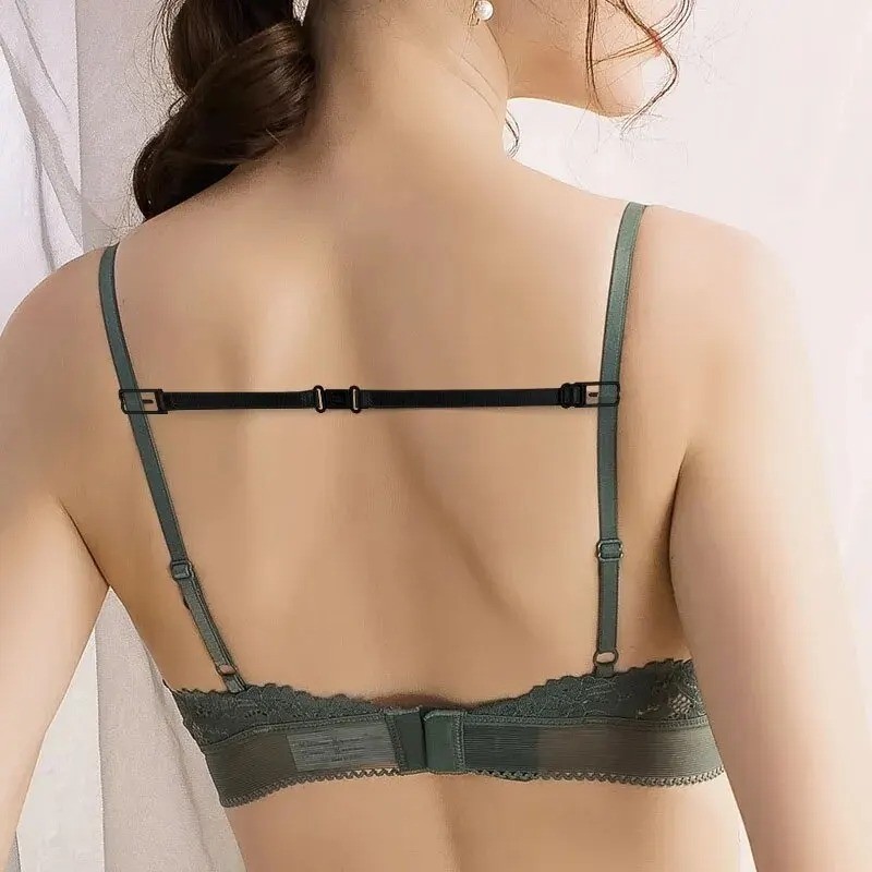 6pc Bra Strap Holder Nonslip Elastic Adjustable Band Strap Racer Back Clip Women