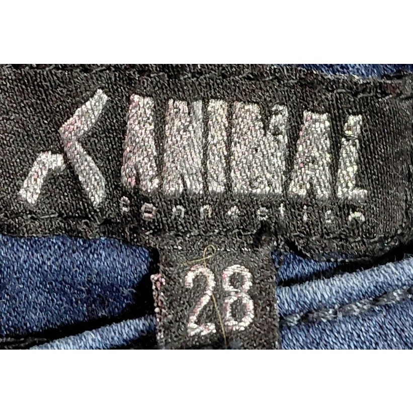 Animal Connection Denim Embellished Jeans Blue Mid (10-12 in) Slim Women Size 28