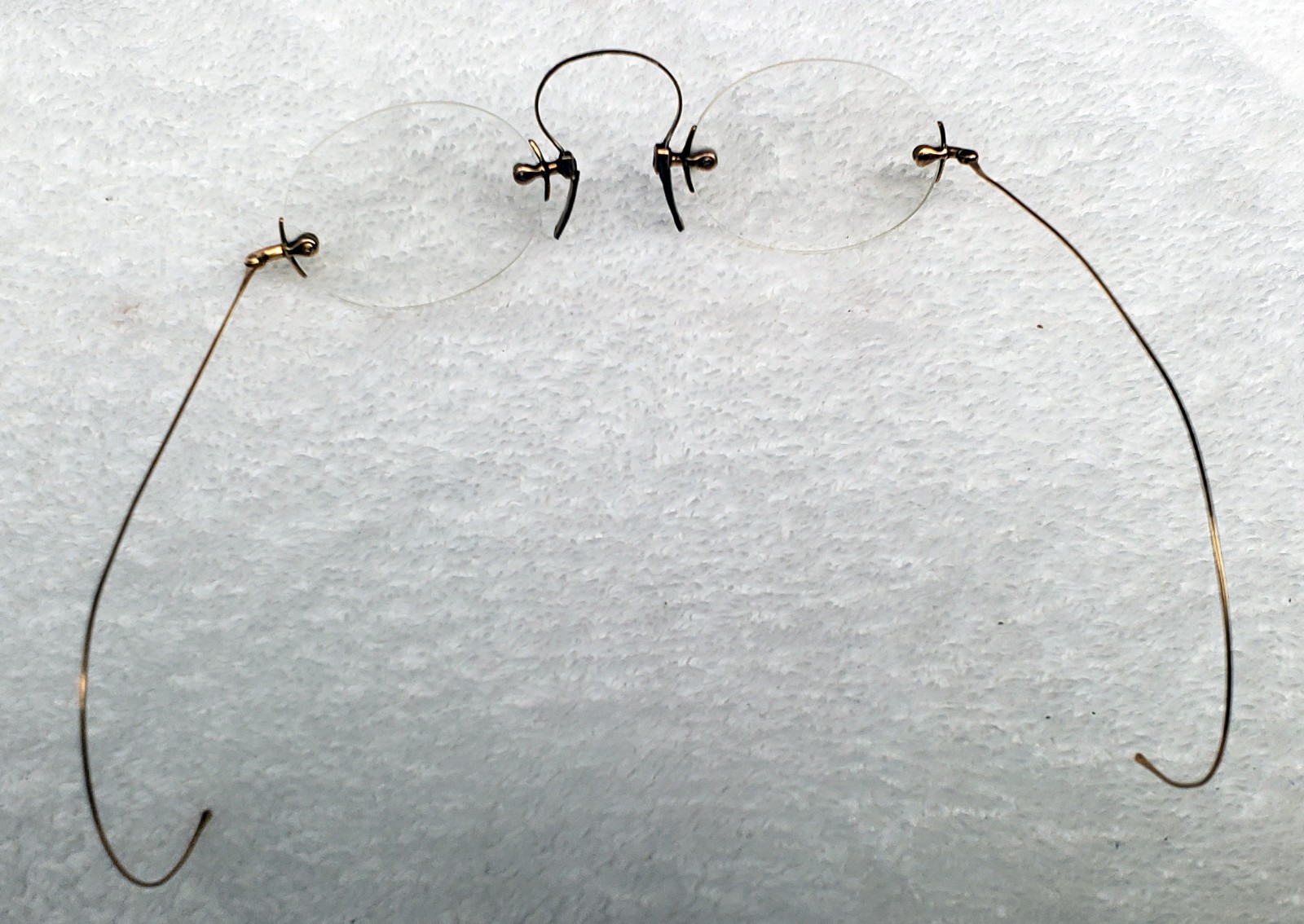 Antique Rimless Oval Glasses with Case