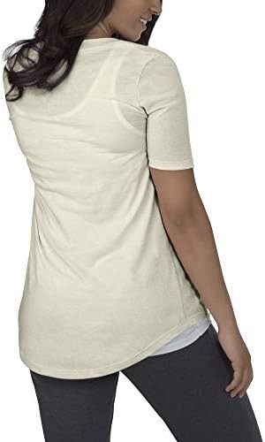Fruit of the Loom Women’s Essentials All Day Elbow Length V-neck T-shirt Solid