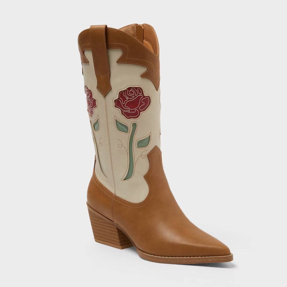 Women Natalie Western Boots with Memory Foam Insole – Universal Thread Cream