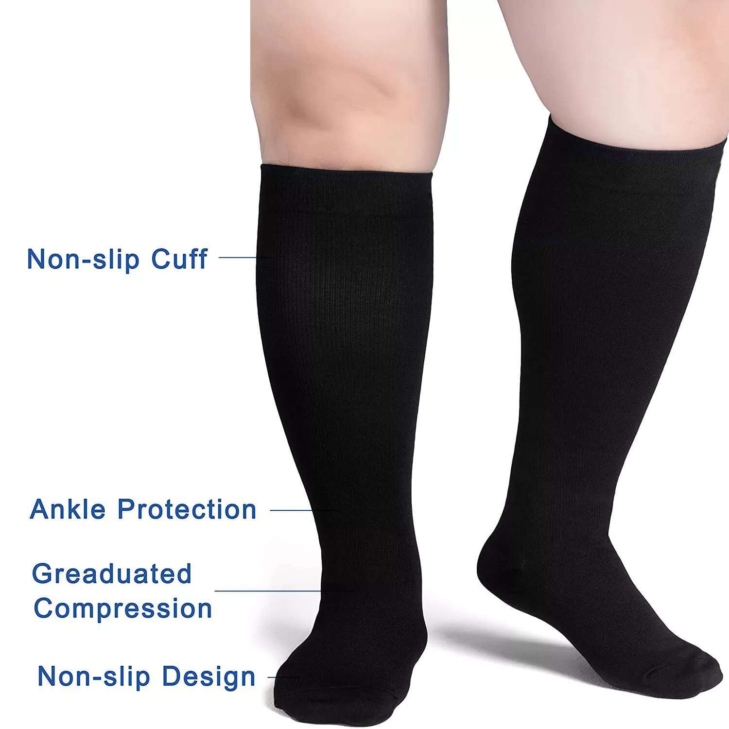 Plus Size Compression Socks 20-30 mmHg for Men Women Medical Stockings S-4XL NEW
