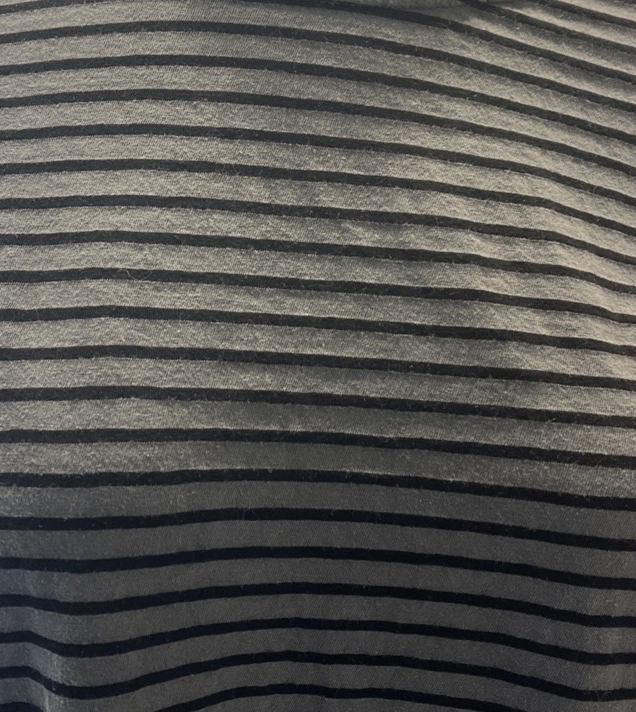 Cut Loose Women’s Large Boxy Striped Knit Top Gray Black Linen Blend Boho