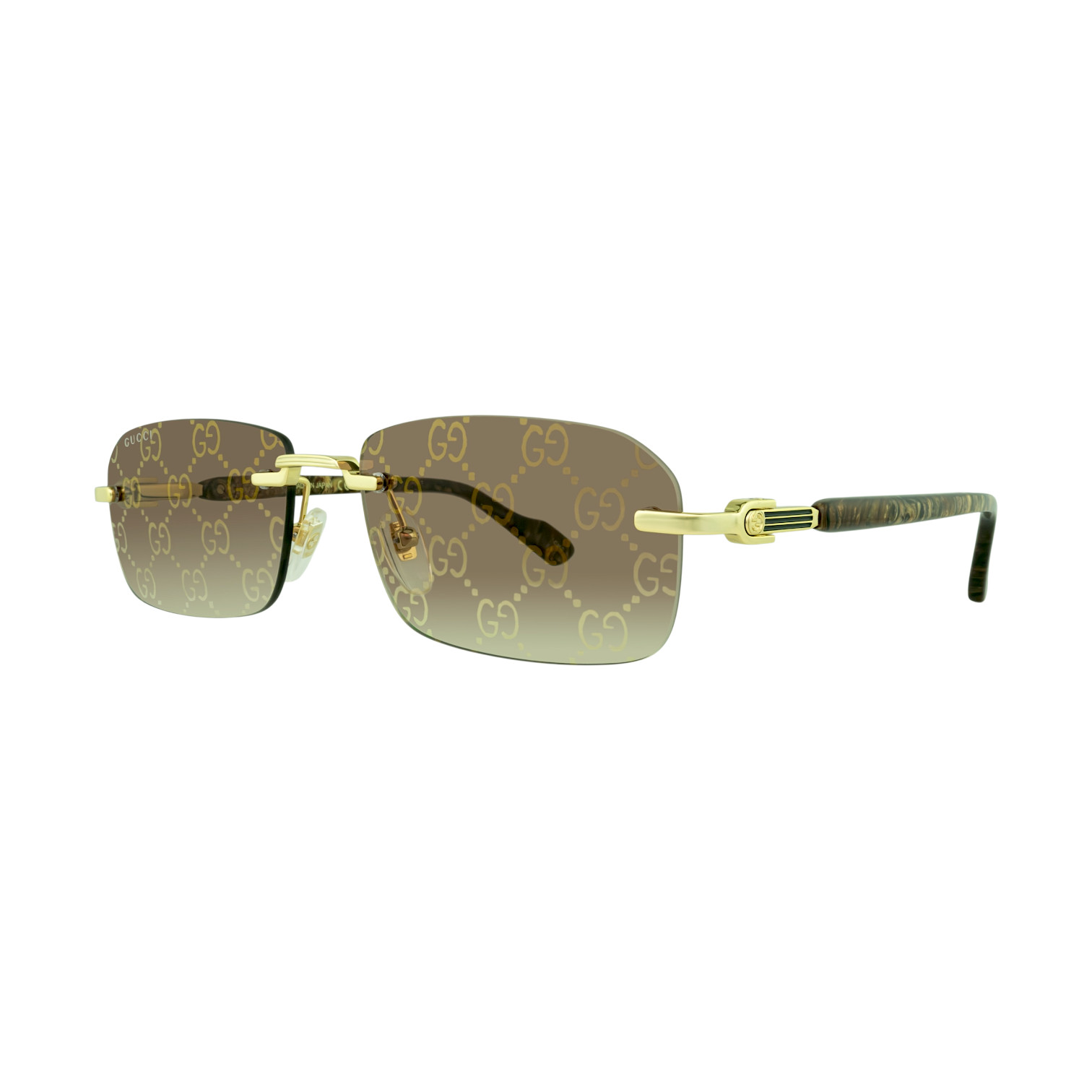 Gucci GG1221S 004 56mm Unisex Brown Gradient Rimless Sunglasses