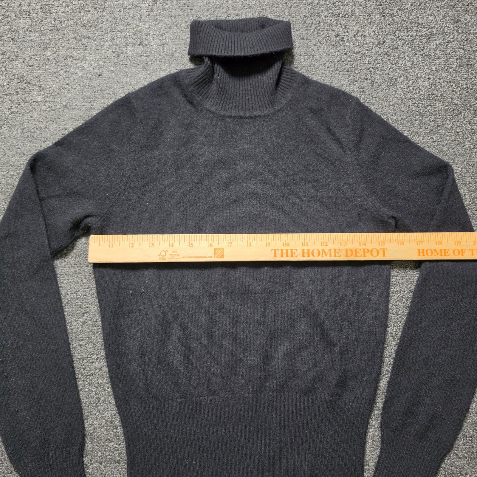 Harold’s Cashmere Turtleneck Sweater Black Womens Small Ribbed Knit Top Luxury