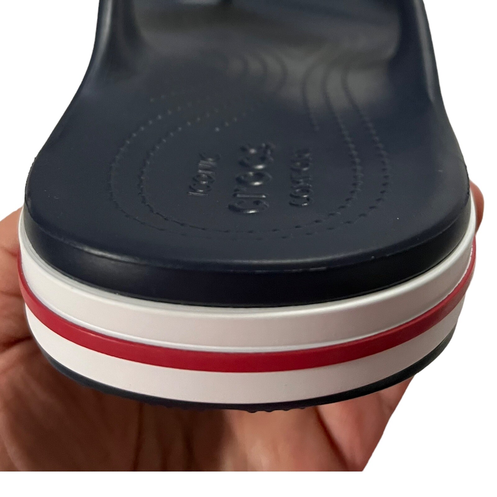 Crocs Bayaband Womens Flip Flop Sandal Sz 9 Navy Blue Water Friendly Lightweight
