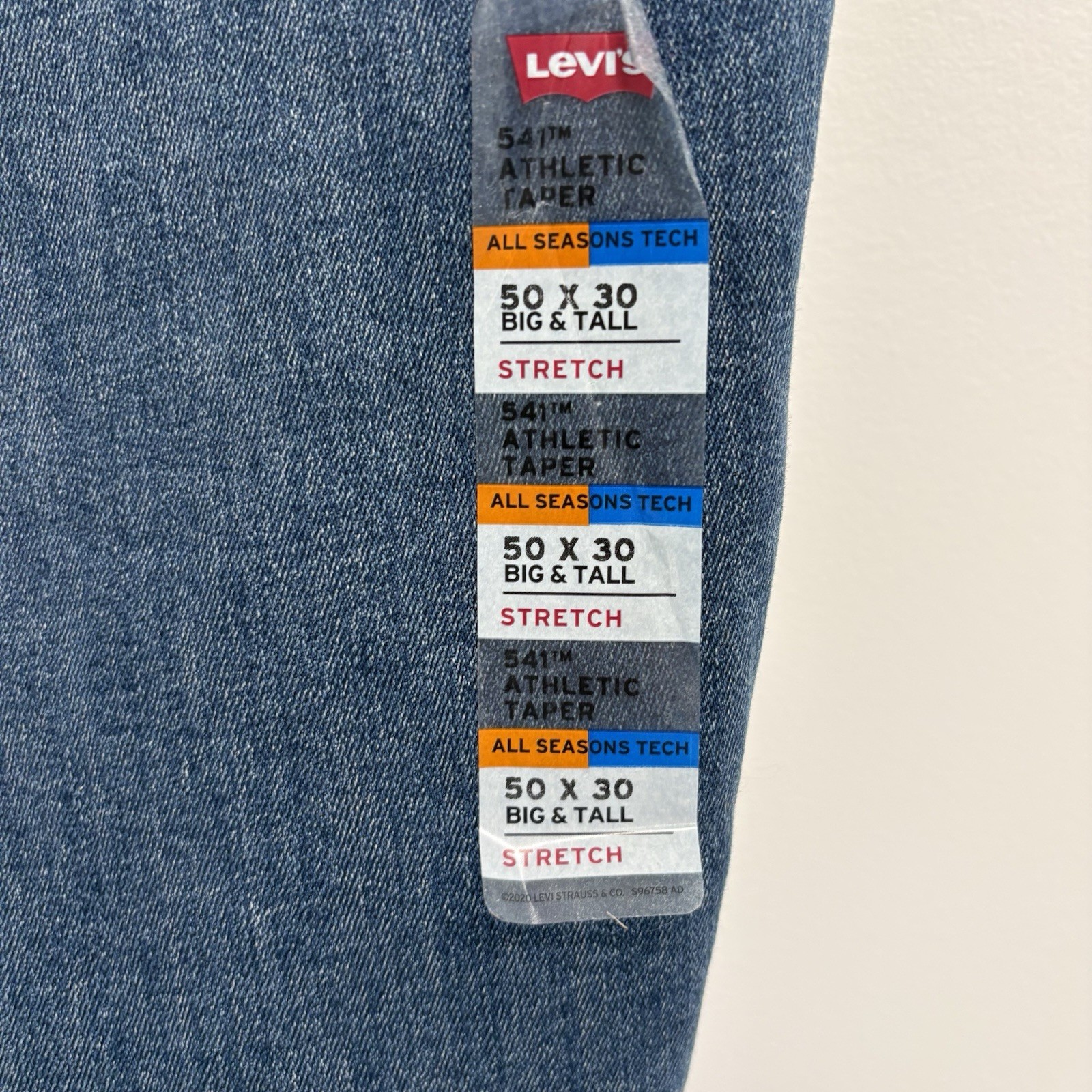 Levi’s 541 Jeans Mens 50×30 Athletic Taper Stretch All Seasons Tech Performance