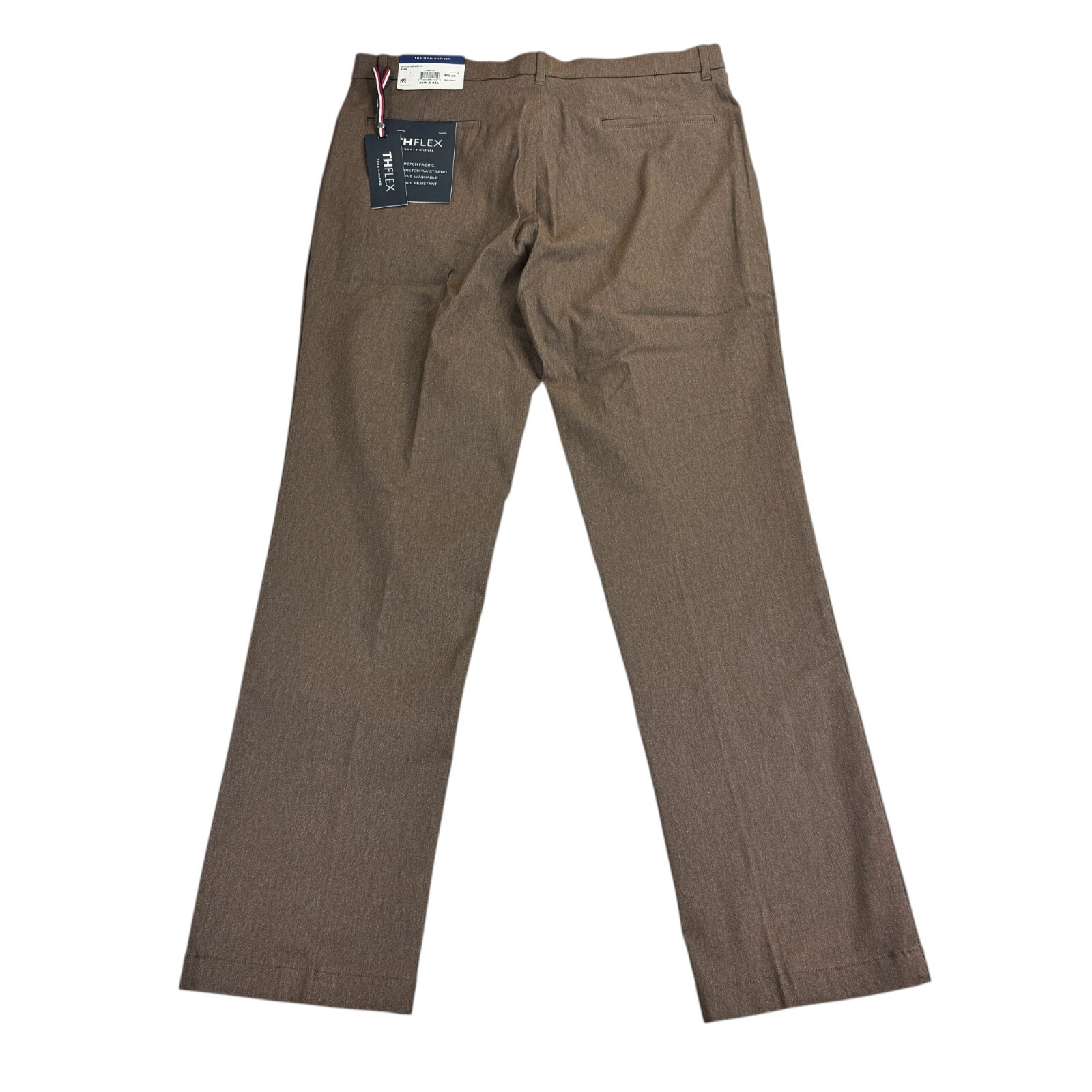 Tommy Hilfiger Mens TH Flex Finn Modern Fit Twill Pants Tobacco Brown 36×32