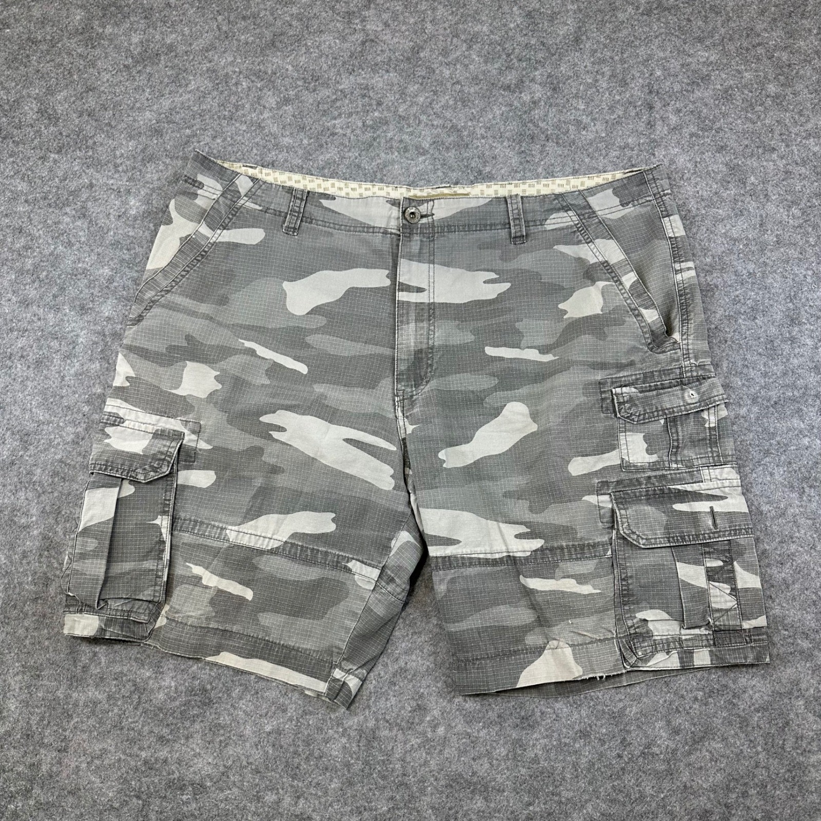 Iron Co Cargo Shorts Mens 40 Camo Y2K Ripstop Cotton Military Utility Gorpcore