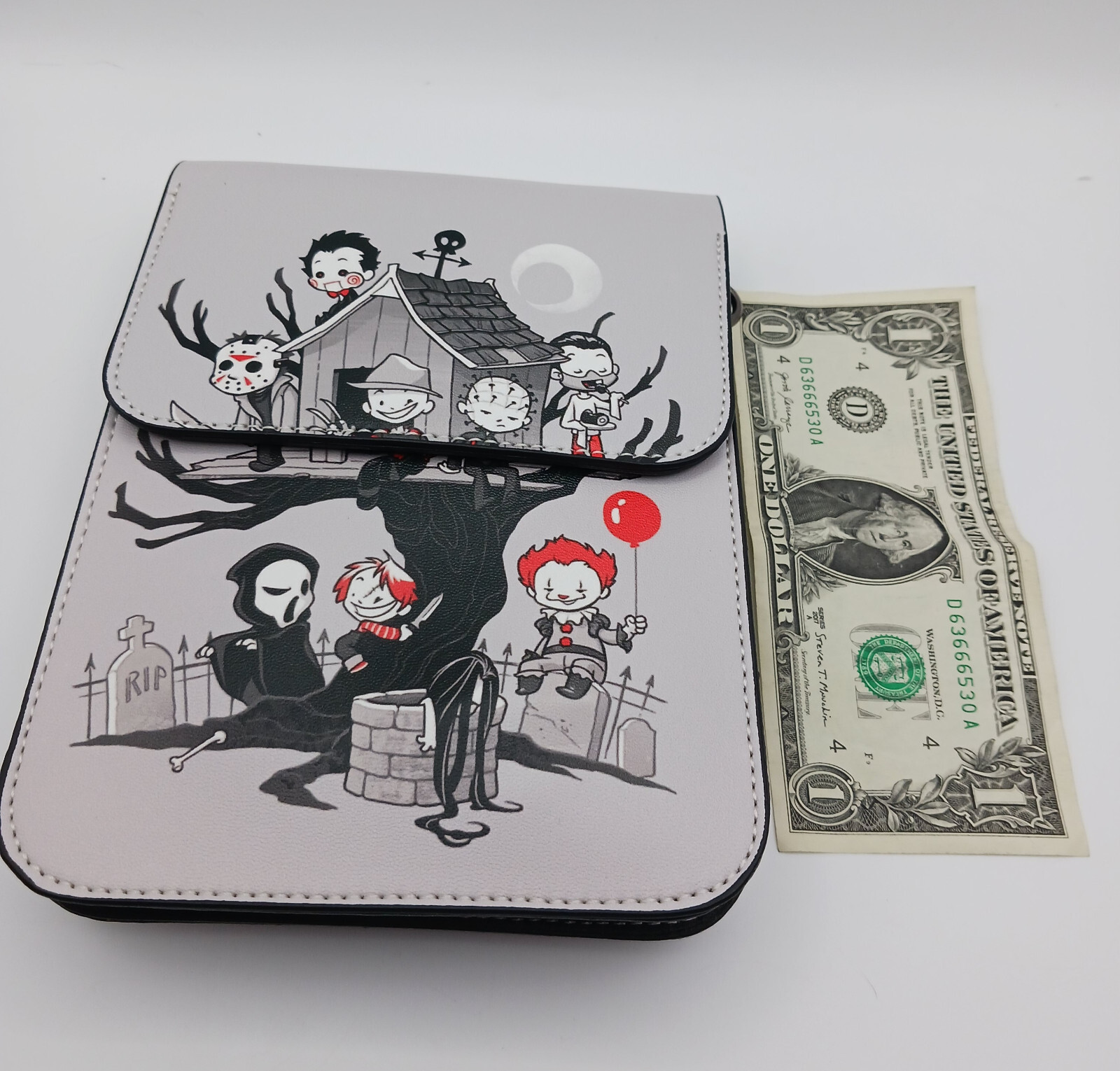 Horror Crossbody Purse Phone Bag Adjustable Strap Horror