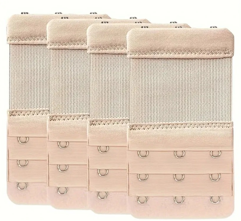 4pcs Adjustable 3 Hook Bra Strap Extender Comfortable Bra Clips – NEW