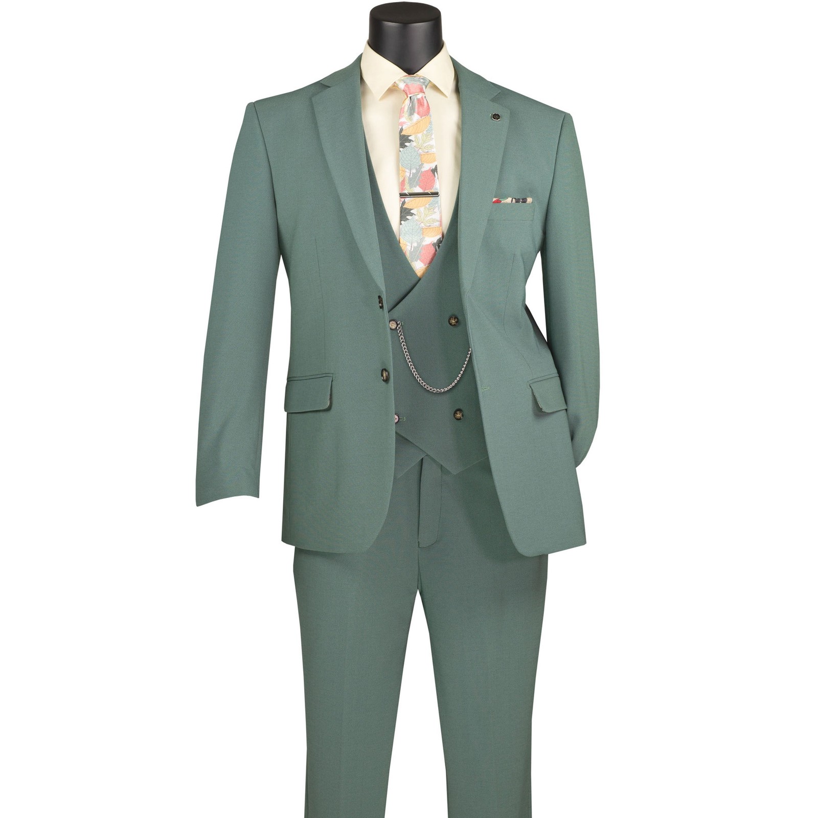 VINCI Men’s Sage 3pc Super Stretch Modern Suit w/ Flex Waist – Washable – NEW