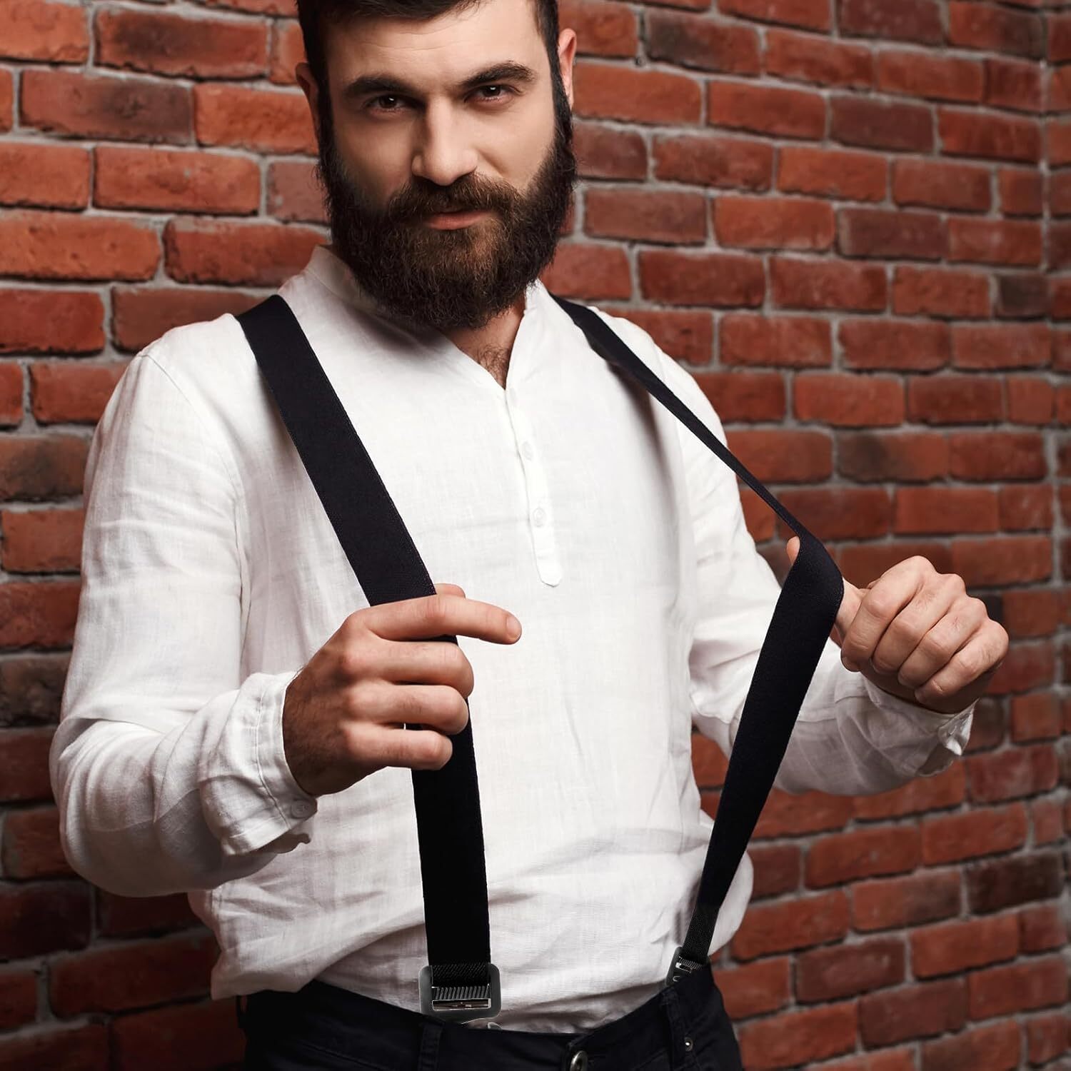 1 Pcs Mens Suspenders Big and Tall Suspenders for Men, Black Suspender…