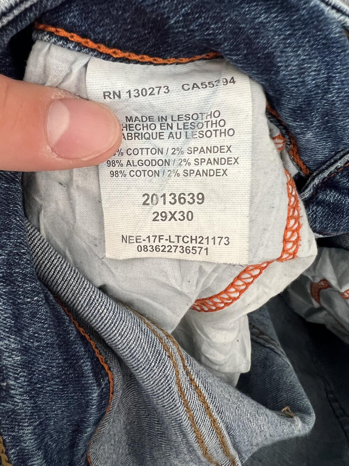Lee Jean Blue Denim 29×30 *Straight Leg* *Grade B #105