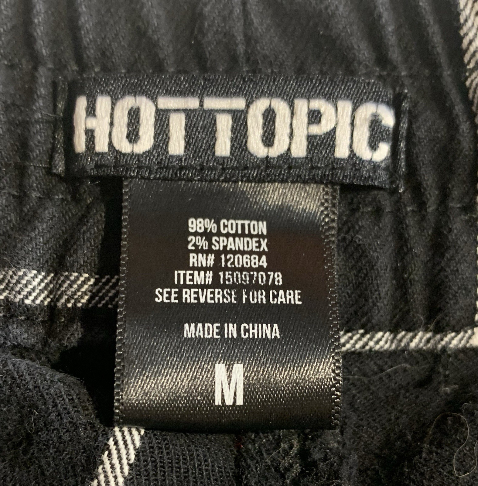 HOTTOPIC Black /white Checker 5 Pocket Pant
