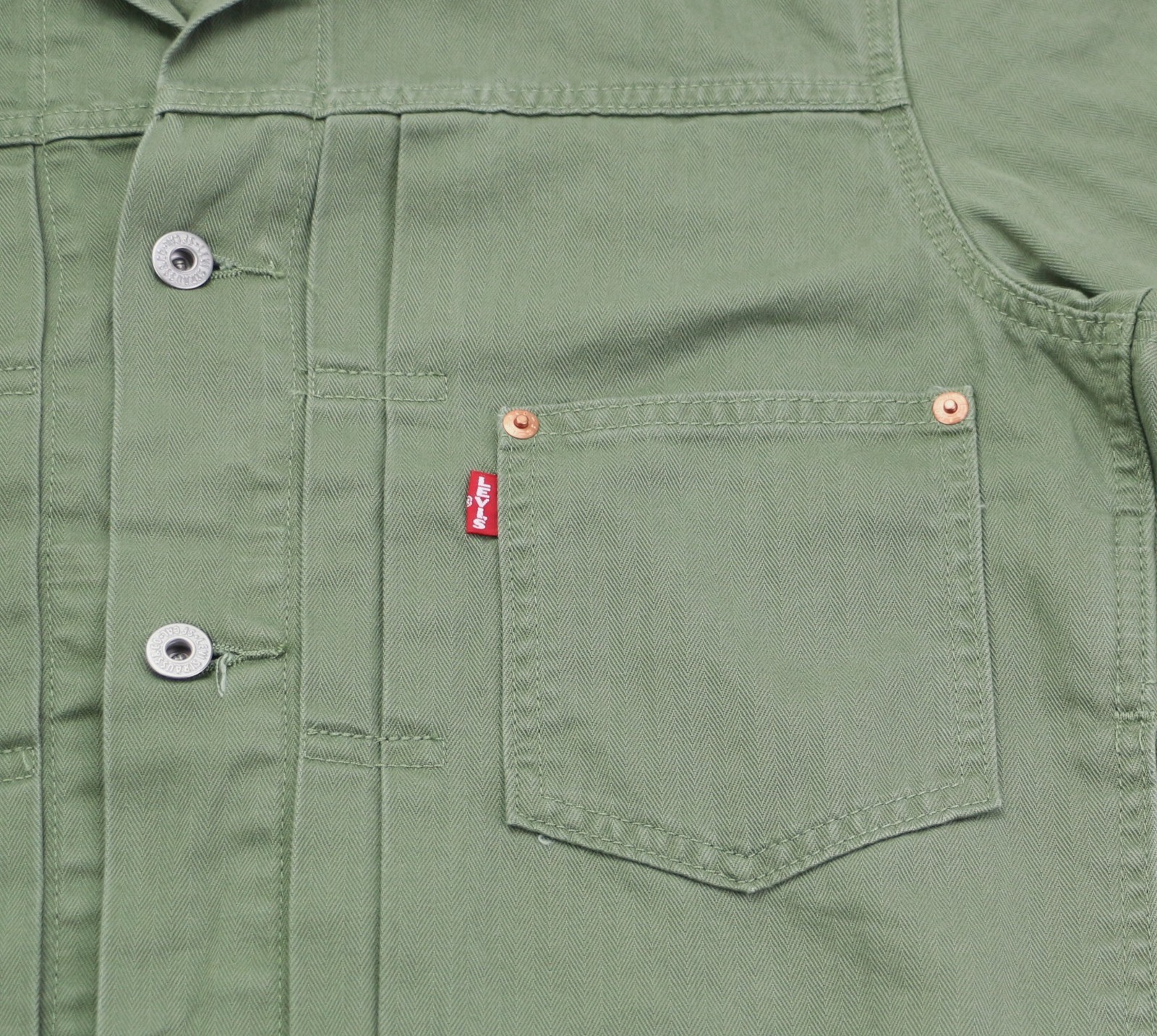Levi’s Premium Type 1 Denim Trucker Jacket Men’s Sizes S-XXL Cotton Green