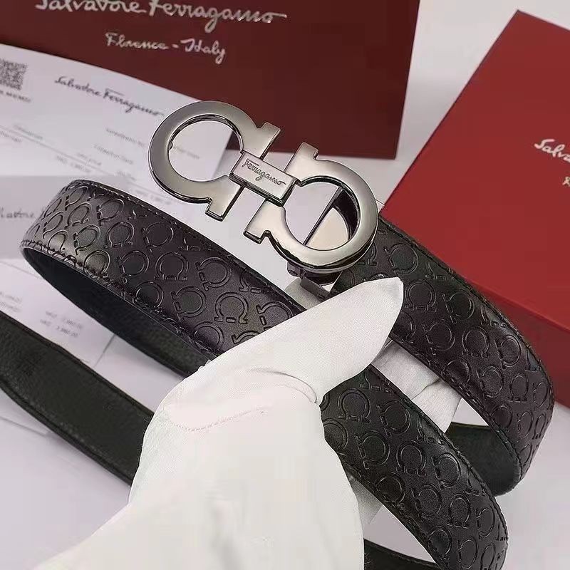 Salvatore Ferragamo Men’s Leather Belt Exquisite Italian Craftsmans Luxury Gift