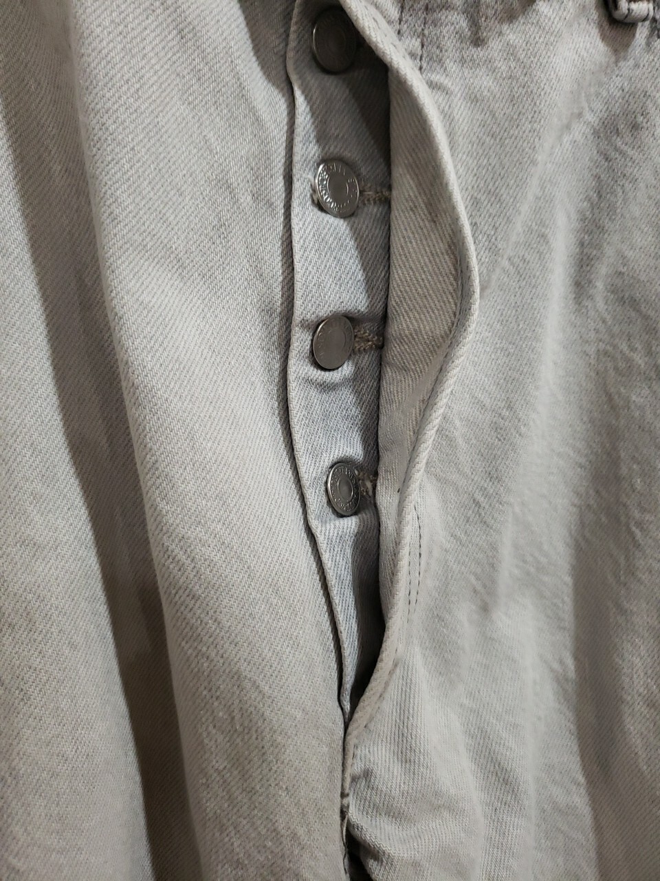 Vintage LEVI JEANS 501 Original Shrink-to-Fit Straight Button Fly Gray 90s