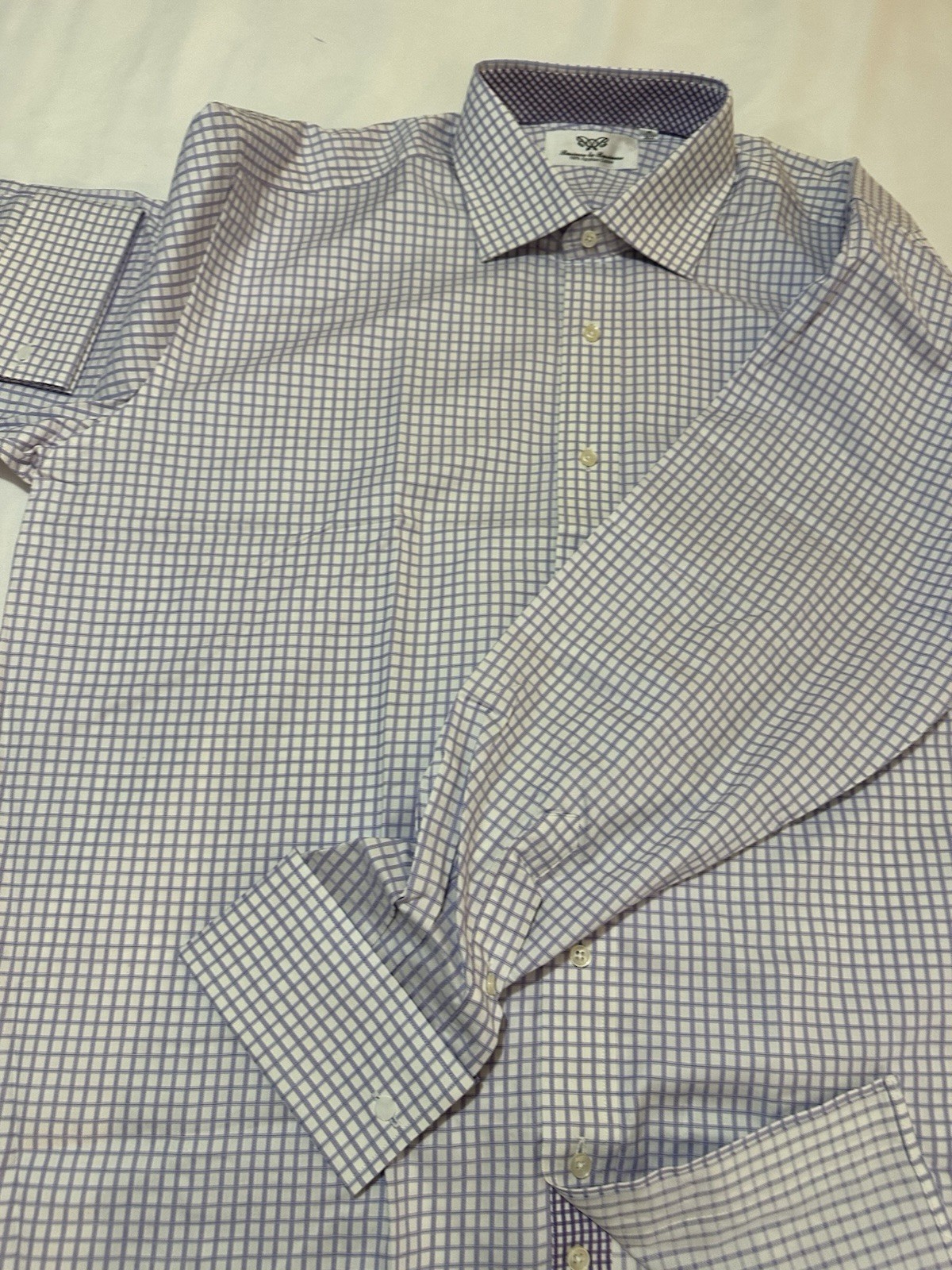 NWOTs Business to Business Men’s Purple/White Check Long Sleeve Shirt Extra XL