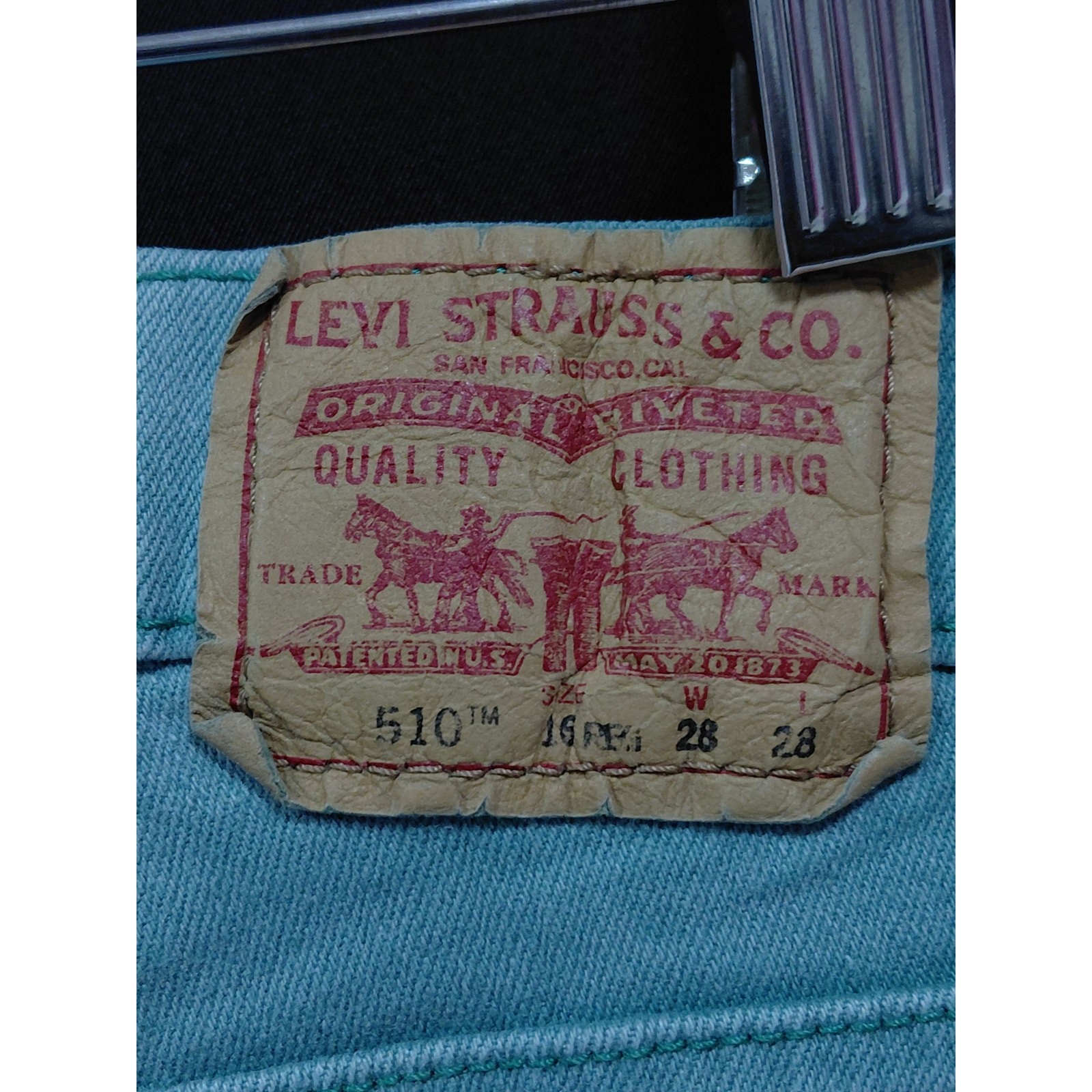 Levi’s 510 Super Skinny Jeans Green Mid (10-12 in) Denim Men Size 28×28