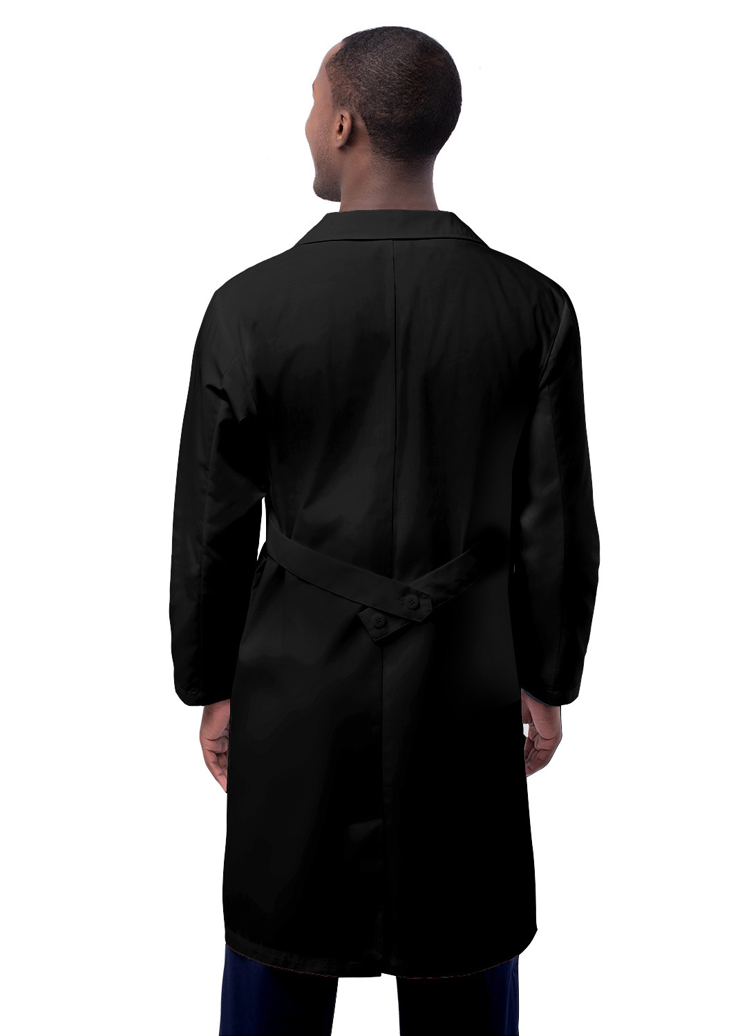 Adar Men Doctor Nurse Uniform Lapel Collar Back Belt Inner Pockets Lab Coat