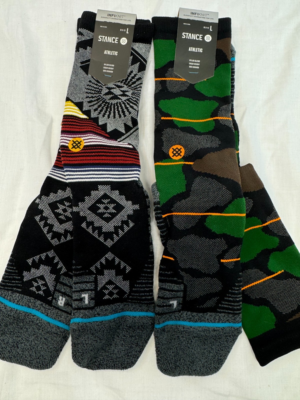 Stance UNISEX Athletic Socks 2 PACK Combo – Large ( M: 9-13 Shoe Size )