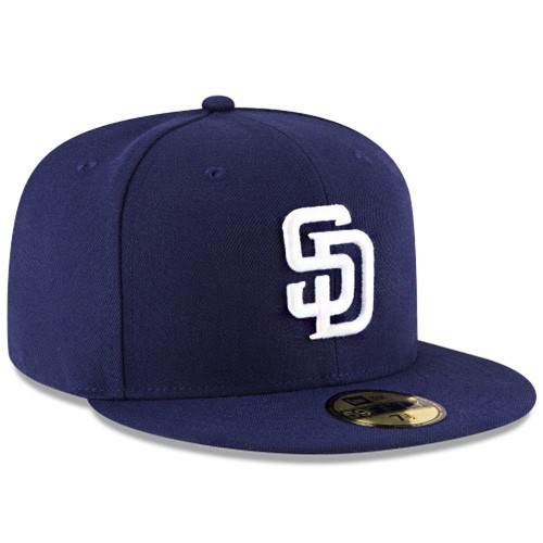 New Era San Diego Padres 5950 Fitted Hat MLB Authentic Home Navy Blue Cap Size 8