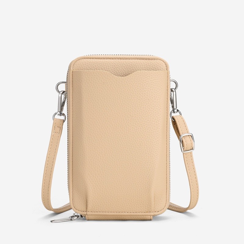 Lychee Pattern Vertical Zip-Around Phone Bag Wallet Card Holder