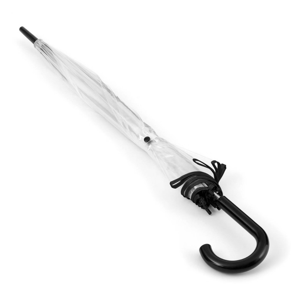 Bubble Umbrella – Clear: Auto-Open Solid Plastic Handle, 52" Span