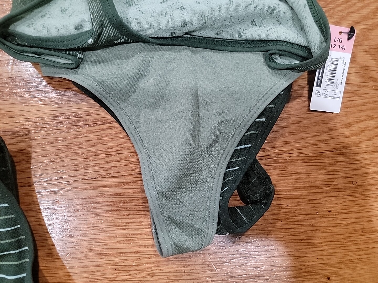 Kindly Yours Green Animal Print Seamless Thong Panties 3Pk XS S M L XL 2XL 3XL