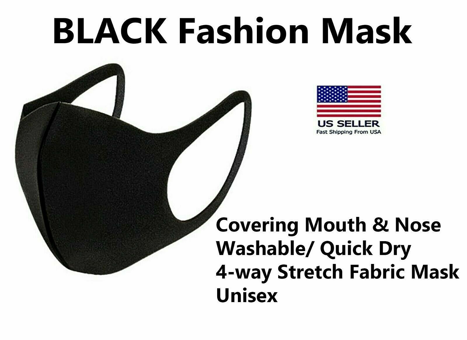 NEW black fashion face mask washable and reusable Mouth & Nose Cover US SELLER