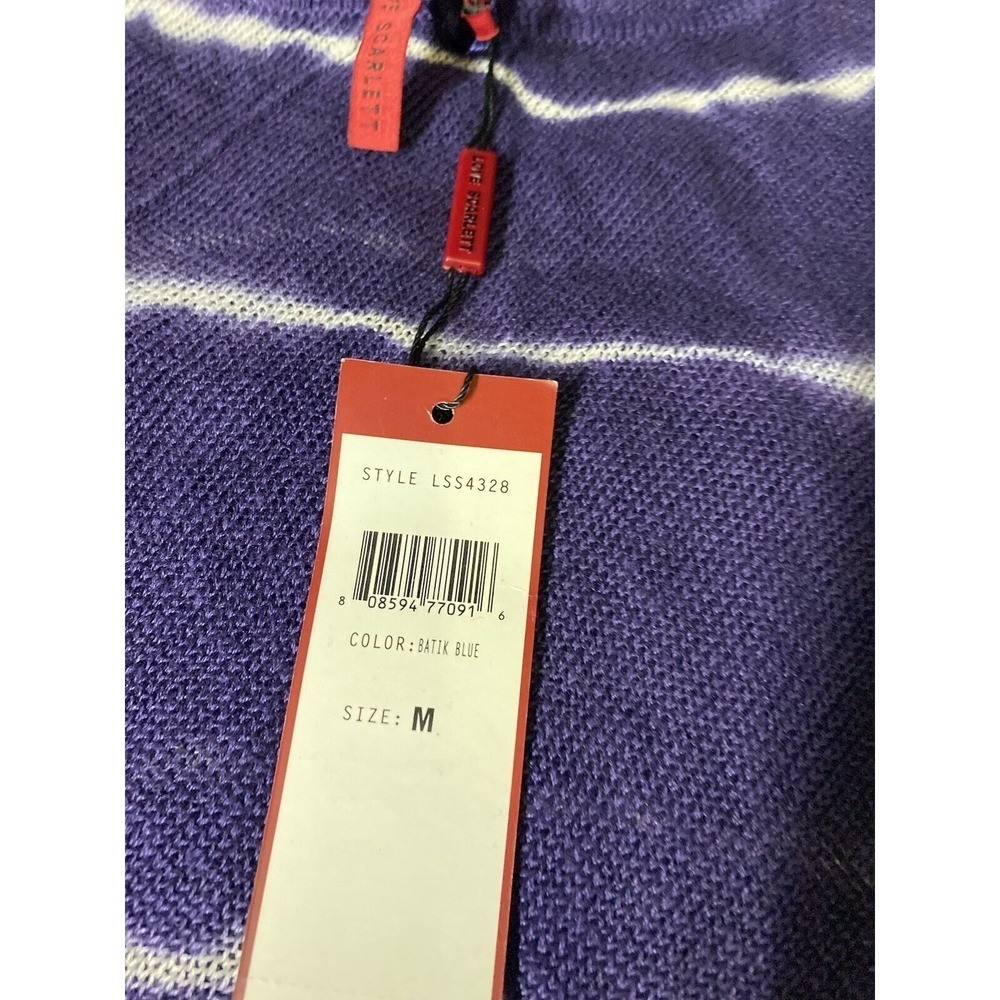 Love Scarlet Sweater Long Sleeve Womens M Medium Asymmetrical Hem Tie Dye Stripe