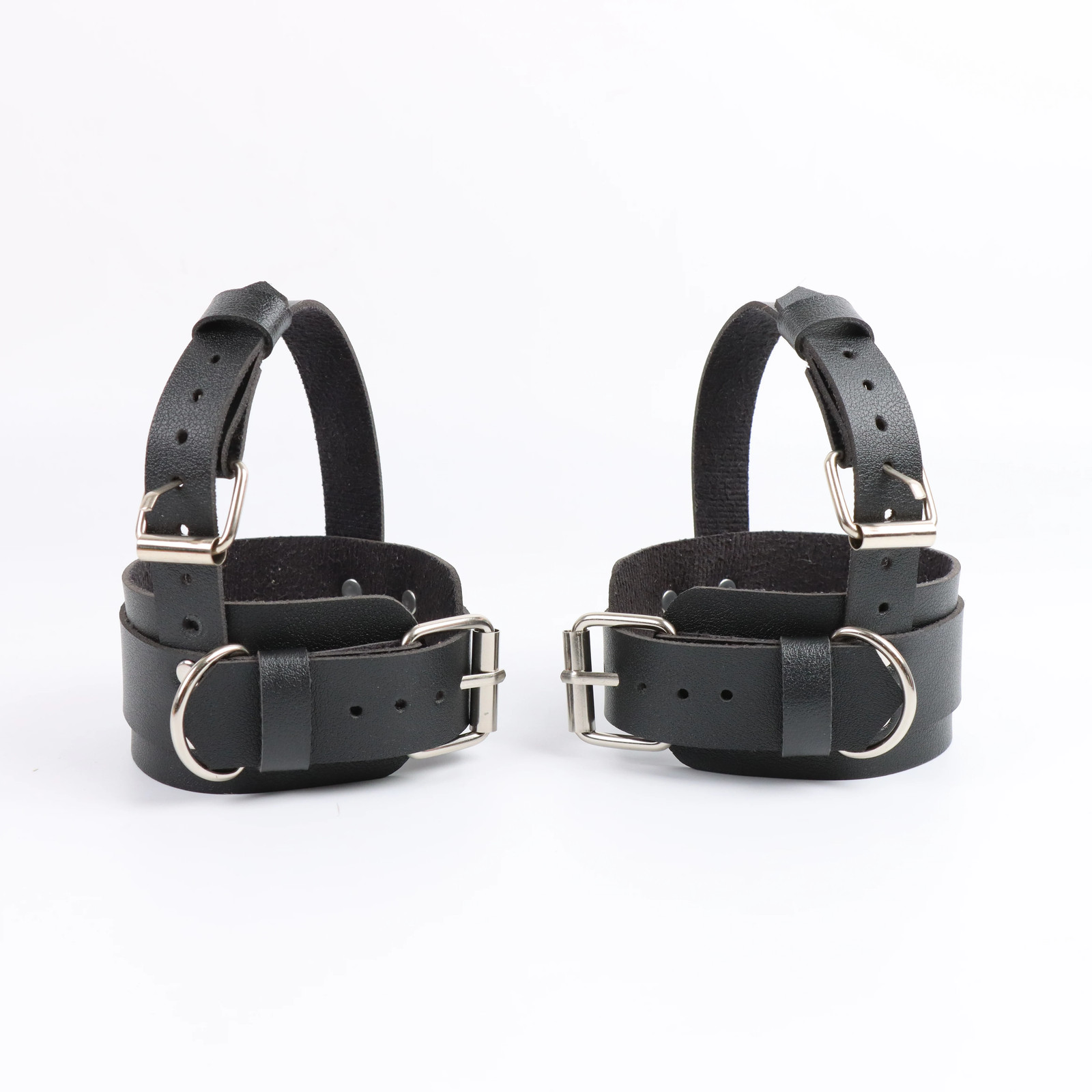 PU leather ankle strap match high heels stylish gothic women fashion accessories