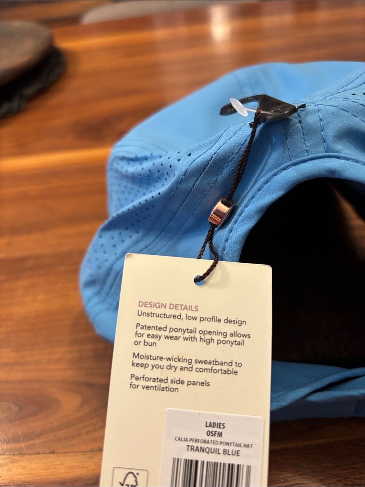 NWT New Calia Golf Tranquil Blue Ponytail Hat Adjustable One Size