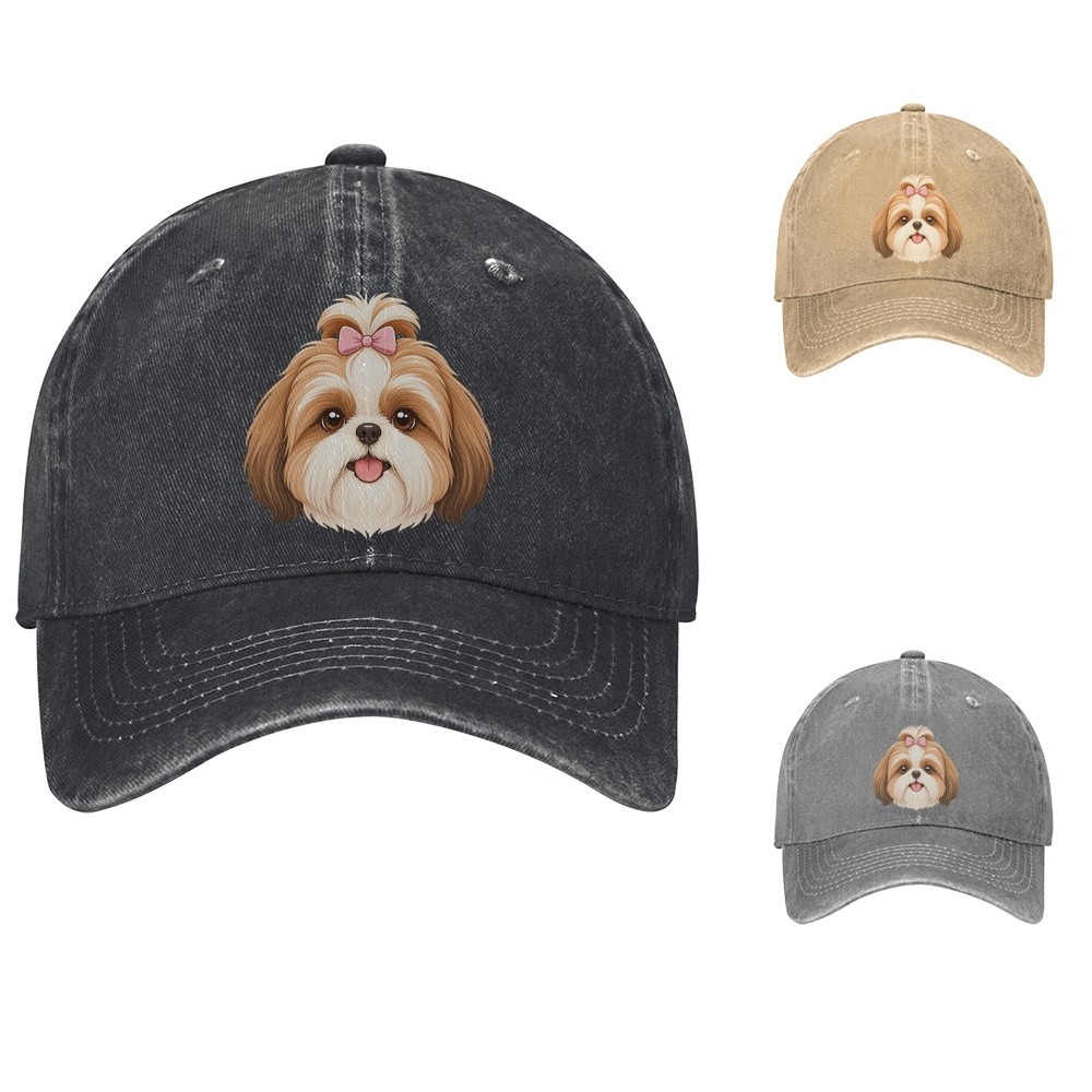 Fluffy Dog Baseball Cap Cute Puppy Dad Hat Adjustable Cotton