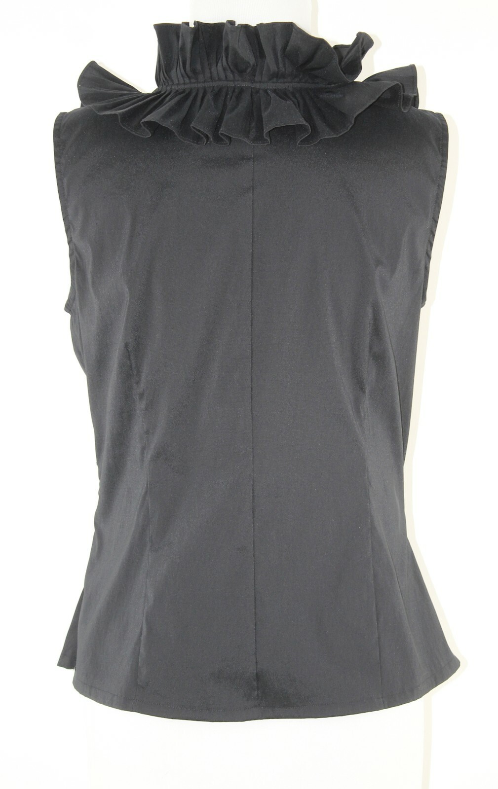 Cartise Sz 8 Black Ruffle Faux Wrap Fitted Nylon Polyester Spandex Top